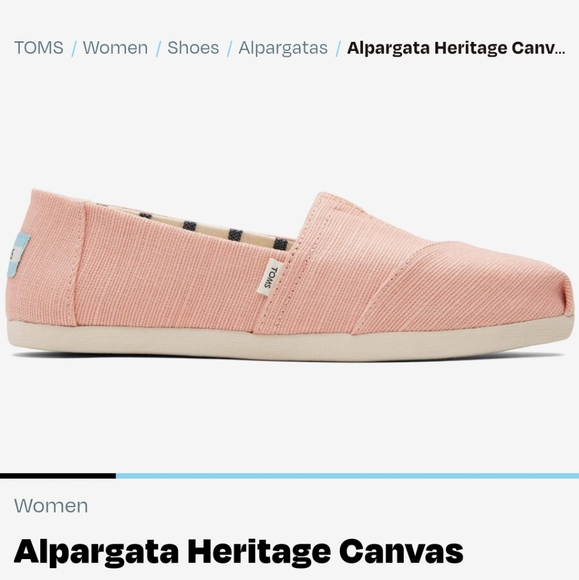 TOMS Dusty Pink Alpargata Hertiage Canvas - Picture 1 of 8